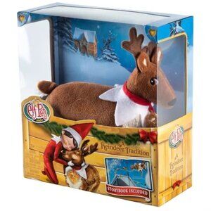 NWT - Elf Pets A Reindeer Tradition Plush Reindeer and Hardcover Book